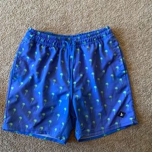 Sperry Swim Suit Trunk Men Medium Blue Palm Trees